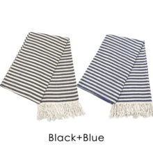 1 pieza Toalla de playa turca, tamaño 39x71 pulgadas, lavada previamente sin arena, súper absorbente y ligera, adecuada para usar en la playa o la piscina - Multicolor - Ver 19