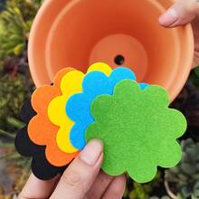 50pcs Pcs Flower-Shaped Plant Pot Hole Mesh Pads, Non-Woven Fabric Drainage Gasket Suitable For Bonsai, Seed Starter, Plug Trays - Soil Stabilizer, Prevent Soil Loss, Root Barrier, Flower Pot Bottom Mat - A - View 5