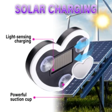 Double-Center Appearance Car Solar Triangle Heart-Shaped LED Neon Light | Built-In Wireless LED Ambient Light, Rechargeable Polymer Battery, USB Charging, Car-Specific, Universal - Trái tim kép - Xem 4