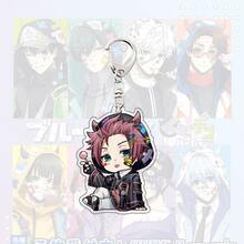 蓝色锁亚克力钥匙扣Q版连帽衫造型 – 伊佐木、蜂鸟、凛动漫钥匙扣包挂件可爱收藏品 - 彩色 - 查看 12