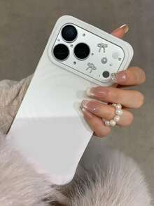 Miếng dán bảo vệ ống kính máy ảnh hình nơ 3D dễ thương, trong suốt, tương thích với iPhone 17 Pro Max 17Pro, quà tặng mùa xuân. - nơ ngọc trai - Xem 4