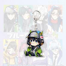 蓝色锁亚克力钥匙扣Q版连帽衫造型 – 伊佐木、蜂鸟、凛动漫钥匙扣包挂件可爱收藏品 - 彩色 - 查看 20