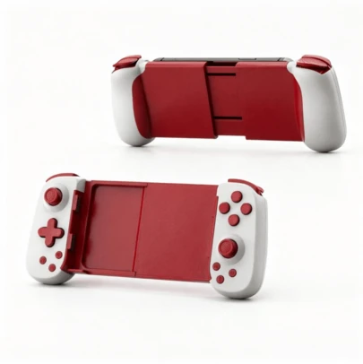 White D6 Wireless Bluetooth Mobile Gaming Controller With Hall Effect Sticks Stretchable White & Red Ergonomic Handle 6-Axis Motion Sensing Low-Latency Precision Control Adjustable Gamepad For Android IOS & Tablet Gaming Spring Gift Birthday Party