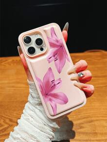 1pc New Arrival Hot-Selling Pink Drum-Shaped Lily Flower Pattern Phone Case Compatible With IPhone 17 Pro Max/17/17 Pro/16 Pro Max/16/16 Pro/15 Pro Max/15 Pro/15/14 Pro Max/14 Pro/14/13 Pro 13/12 Pro/12/11, Anti-Drop, Suitable As Holiday, Religious, Ramadan, New Year, Birthday Gift For Girlfriend, Boyfriend, Yourself, Family, Couples - Multicolor - View 3
