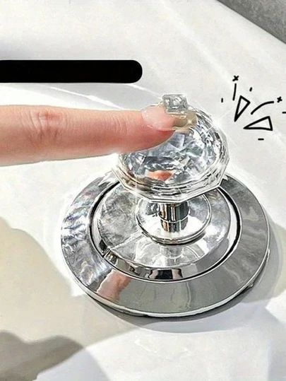 花卉卡通风格马桶冲水把手，花朵造型马桶冲水按钮，马桶水箱按钮，花朵造型马桶冲水器，马桶冲水按钮按压工具，创意花朵抽屉拉手 - 轻松按压，时尚浴室配件，增添优雅氛围，适合长指甲设计