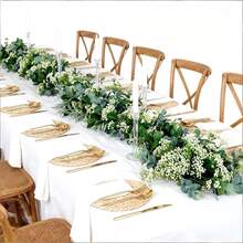50 Stücke künstliche Grünpflanzenkombination, Heimdekoration Künstliche Pflanzen - Hochzeitsdekoration Künstliche Blumen, Esszimmer & Wohnzimmer Dekoration, geeignet für DIY Outdoor Blumendekoration, Frühling, Valentinstag und andere Anlässe - Verschiedenfarbig - Übersicht 8