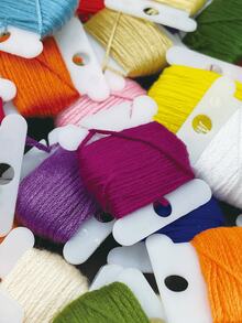 50pcs/Set Cross Stitch Floss With Bobbins, 50 Random Colors, 6-Strand 8m Length, Suitable For Cross Stitch, Ribbon Embroidery, Friendship Bracelets, Weaving, Beading, Fabric Crafts, Greeting Cards, Holiday Decorations And Various DIY Projects - Cross-stitch Thread Wrapping - View 3