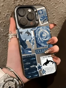 1pc Ocean Elements Whale, Jellyfish, Sea Turtle Collage Aesthetic Pattern Full Coverage Transparent Anti-Fingerprint TPU Soft Phone Case Compatible With IPhone 16 ProMax/16/16 Pro/16 Plus/11/15/15 Pro/15 ProMax/12/13/14 ProMax/XS/XR/11 Pro/11 ProMax/12 Pro/12 ProMax/13 Pro/13 ProMax/7 Plus/14 Pro/14 ProMax/14 Plus/7 Plus/8 Plus/8 - Multicolor - View 3