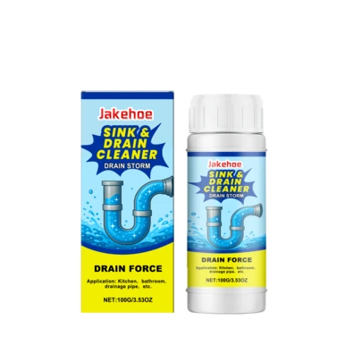 jakehoe Drain Pipe Cleaner - Powerful Drain Unclogging Agent For Kitchen Sink, Toilet, Removes Hair, Grease, Residue And Odor. Fast-Acting, Fresh Scent, Non-Irritating.