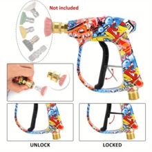 1/4" Quick Connector Foam Gun With 5 Nozzles And Clip-On Nozzle Holder, Multi-Purpose Car Washing And Gardening Cleaning Accessories - Multicolor - View 9