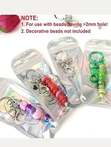 30个/套空白串珠钥匙扣，创意可爱钥匙扣，适合串珠、钱包、男女通用钥匙扣 - 套裝2 - 查看 7