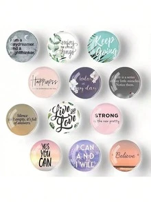 12pcs/6pcs/3pcs Random Set Inspirational Phrase Refrigerator Magnets, Perfect Fridge Decor, Holiday Gift & Graduation Gift & Back To School Gift - Multiple Styles - View 1