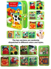 Giraffe Themed Felt Busy Book, Interactive Educational Quiet Book, Portable Sensory Activity Board To Improve Fine Motor Skills And Cognitive Development, Early Learning Travel Toy With Animal, Shape, Color And Number Themes, Soft Fabric Activity Book For Creative Play - Multicolor - View 12