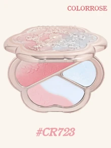 COLORROSE 浮雕彩妝盤，霧面亮片眼影盤，高顯色，長效閃耀眼影，絲滑輕盈平滑，附鏡子，高光修容腮紅粉全合一彩妝盤 - CR723 - 查看 3