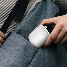 Funda protectora transparente y suave de TPU para auriculares Bluetooth de Apple con kit de limpieza, cubierta protectora a prueba de golpes con llavero - transparente - Ver 5