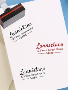 1Pc Custom Rectangle Text Stamp, Personalized Text Stamp, Customized Text Stamp, Picture Stamps Personalized, Diy Customized Stamp, Personalized Wedding Seal - Multicolor - View 8