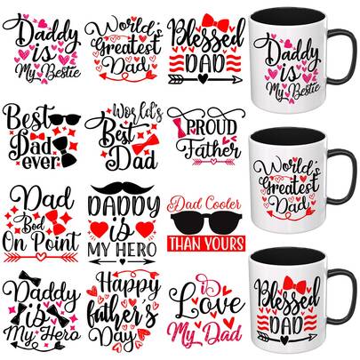  XRTHGS 12PCS/SET UV DTF Cup Wraps Style Self-Adhesive Sticker For Coffee Cups, Water Bottles, Home Decor, Laptops And Refrigerator DIY Crafts(Mug Not Included)