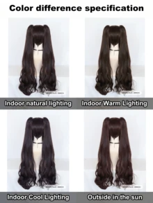 32inch Long Pigtail Body Wave Wig, Dark Brown With Bangs, Sweet & Cool Lolita Anime Cosplay Wig For Girls - Black - View 7