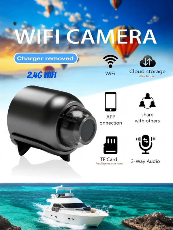 1/2 יחידות מצלמת מיני 720P HD, מצלמת אבטחה לבית, מצלמה נסתרת ניידת, מצלמת מיני חכמה, ראיית לילה HD מצלמת WiFi אלחוטית (רשת 2.4G בלבד), ניטור מרחוק, אחסון כרטיס SD, מתאים לבית, לרכב, למשרד ועוד תרחישים, מקוון 24/7