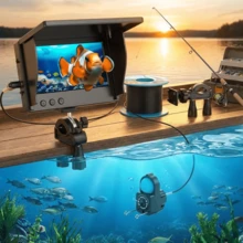 Fish Finder With 4.3-Inch LCD Screen, Infrared Night Vision Light, IP68 Waterproof, 5000mAh High-Capacity Battery, Portable Underwater Camera, Suitable For Ice Fishing, Sea Fishing, And Raft Fishing. - 黑色 - 查看 1