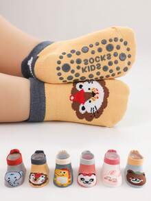 6 pares de Calcetines antideslizantes con diseño de dibujos animados para bebé que está aprendiendo a caminar para la primavera y el otoño - Multicolor - Ver 9