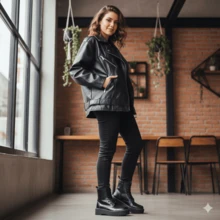 Women's Grifesnet Ankle Boot, Platform Sole, Black, Mid-Calf, Side Zipper, Fashion Blogger Style, Autumn/Winter 2026 - màu đen - Xem 9