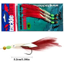 3 Hook/Set Luminous Fish Head Fishing Lure Single Hook Tack Bait Jigs Worm Fishing Sabiki String Hooks - Multicolor - View 5