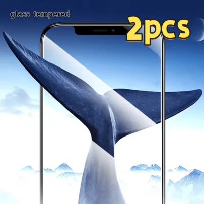 2 piezas Protector de pantalla de vidrio templado, compatible con iPhone 17 Pro Max / 16 / 17 Pro / 17 Air / 15 Pro Max / 15 / 15 Pro / 15 Plus / 11 / 12 / 13 Mini / XR / SE / 14 / 13 / 12 / 11 Pro Max / 2020 2022, resistente a arañazos, se ajusta a la misma pantalla del modelo