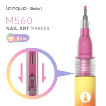 languo 12色0.5mm 3D美甲丙烯颜料笔，速干高显色度绘图笔，细尖阀门设计，适用于美甲绘画、装饰、点缀和DIY手工制作 - 12 - 查看 5
