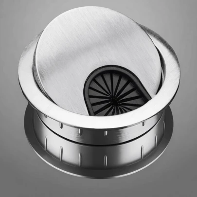 2/2.36 英寸耐用塑料桌面理线孔盖，电脑桌线孔盖，带固定环的理线盒，多色可拆卸桌面理线器，适用于家庭办公桌