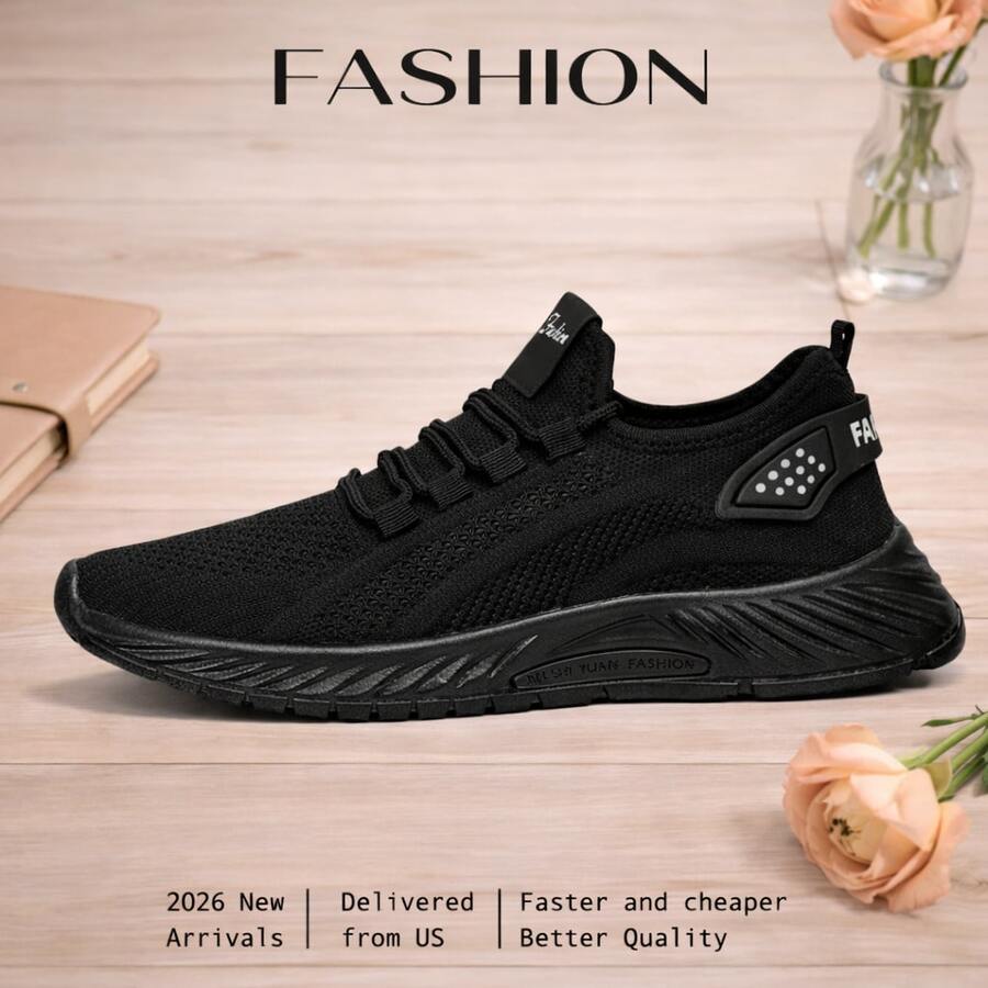 Fleece-Lined Warm Athletic Shoes, Providing Warmth, Slip Resistance, And Comfortable Feel, Suitable For Winter Outdoor Activities, Commuting, And Light Exercise. Machine Washable. A Top Choice For Valentine's Day Gifts. - 黑色 - 查看 1