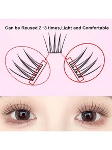 30片/套 C型卷翘假睫毛，韩系女团风格，11-13毫米，自粘可重复使用，打造自然浓密妆效，轻盈舒适，是送给女性和女孩的理想礼物。 - C - 查看 4