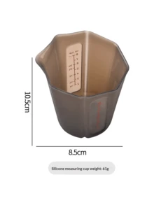 1pc Creative Foldable Silicone Measuring Cup, Baking Cup With Visible Dual Scale, 250ML Milk Cup Baking Tool Foldable Measuring Cup - Grey - View 2