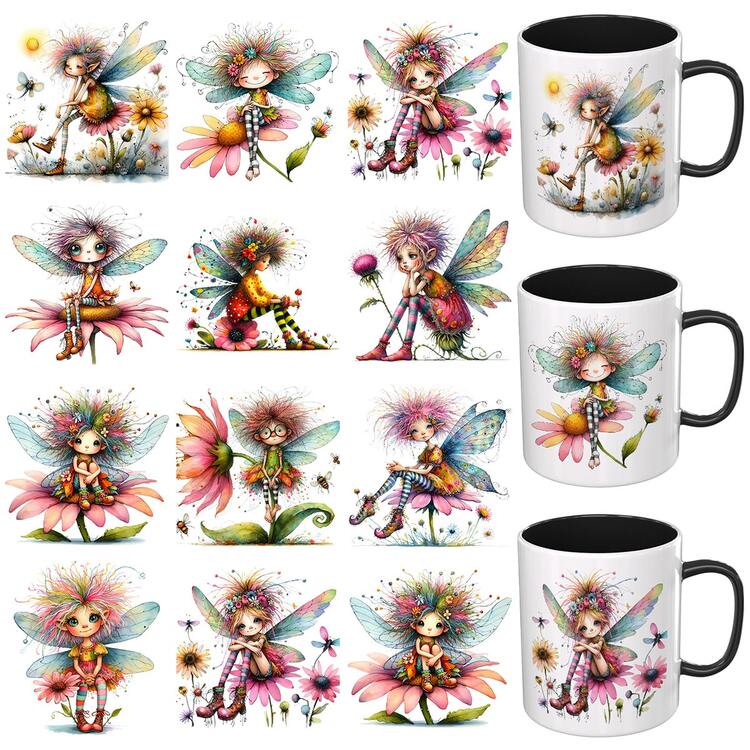 XRTHGS 12PCS/SET UV DTF Cup Wraps Style Self-Adhesive Sticker For Coffee Cups, Water Bottles, Home Decor, Laptops And Refrigerator DIY Crafts(Mug Not Included) - Multicolor - View 1