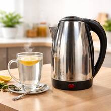 Hervidor Eléctrico de Acero Inoxidable 2 Litros – Tetera Eléctrica de Calentamiento Rápido con Base 360°, Luz Indicadora y Sistema de Apagado, Ideal para Té, Café e Infusiones - Plateado - Ver 7