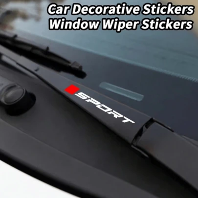 2pcs Car Windshield Wiper Stickers Decor, Anti-Scratch Stickers Suitable For Cars, Motorcycles, Phones, Computers And Windows/Doors. 2pcs Car Windshield Stickers, Rearview Mirror Wiper Stickers, Fit Most Vehicles.