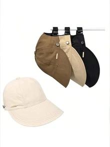 Mũ lưỡi trai chống nắng màu trơn, nhanh khô dành cho nữ (3 chiếc/1 chiếc), có vành, thích hợp cho chơi golf ngoài trời, đi biển, du lịch, buộc tóc đuôi ngựa - Có thể gấp gọn - Mũ chống nắng mùa hè nhanh khô - Mũ lưỡi trai chống tia UV, chất liệu siêu nhẹ - Phiên bản nâng cấp (lớn hơn và rộng hơn) - Xem 3