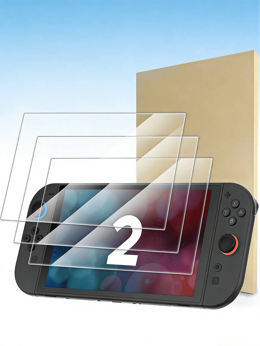 1-3 Pieces Screen Protector For New Switch 2(2025)7.9 Inch, Anti-Scratch, Bubble-Free, Transparent HD Clear Tempered Glass Film Screen Protector, 9H Hardness, Ultra-Thin 0.33mm, Accessories For Switch 2 | 2025, 7.9 Inch, Anti-Scratch, Bubble-Free, Transparent, HD Clear - View 1