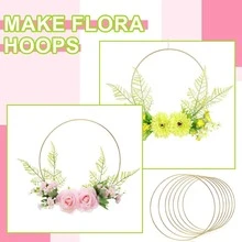 10pcs Metal Floral Hoop Rings, Gold & Silver Lace Dreamcatcher Rings Wholesale, Suitable For Handmade Flower Wreaths, DIY Wedding Birthday Wreaths, Dreamcatchers, Wedding Wall Decor, Floral Tassel Wall Hangings, Wedding Wreath Decorations - View 5