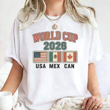 World Cup 2026 Shirt Family Matching Shirt Canada Mexico USA Tee Football Fan Gift World Cup 2026 Sport Fan Tee - trắng - Xem 1