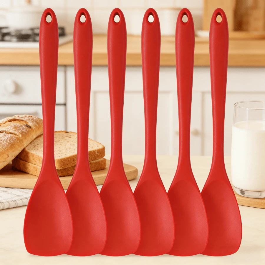 [2/4/6件装] 不粘厨房铲 - 11英寸硅胶铲，耐热煎蛋/汉堡/煎饼铲，可放入洗碗机清洗（粉色/红色） - 粉色 - 查看 1