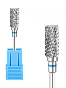 klimonla 1pc Tungsten Steel Cylindrical Flat Head Nail Drill Bit, Dustproof Nail Drill Bit, Electric Grinding Machine Drill Bit, Acrylic & Gel Removal Manicure Tool - Multicolor - View 7