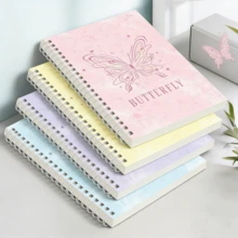 1本蝴蝶螺旋笔记本，采用优雅的蝴蝶图案设计，金色装饰封面，装订精美，内页纸张优质。适用于办公、学校、日记、旅行、派对礼品、节日礼物、学习用品和返校必备品。 - A5 - 查看 2