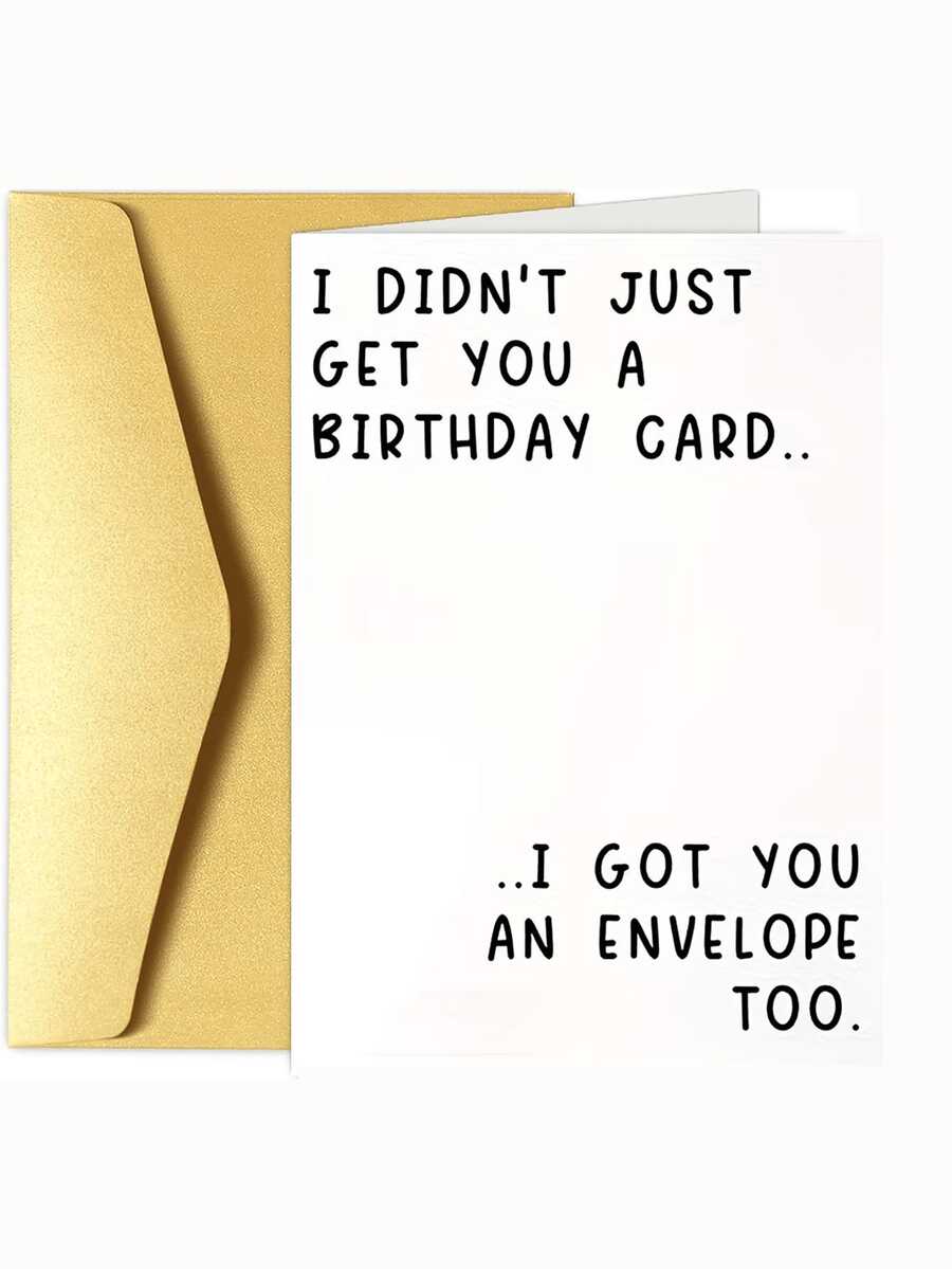 1pc Funny Birthday Card | "Funny Envelope Birthday Card Joke", Ideal For Birthdays - Multi-colored Thickened Envelope Greeting Cards - View 1