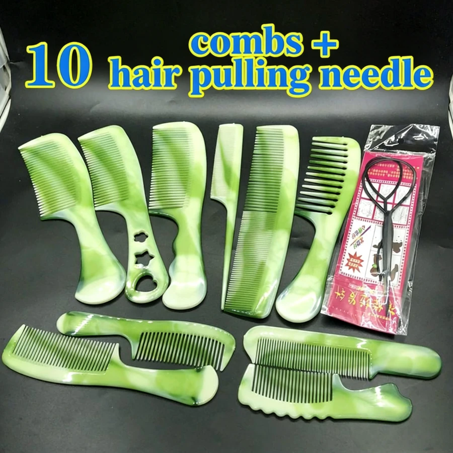 10 piezas Cepillos de pelo de plástico grueso irrompibles, Set de peines para peluquería - multicolor - Ver 1