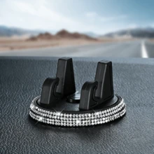 Rhinestone Car Phone Holder - Cute And Feminine Design, Can Be Installed On The Dashboard, Adjustable For Both Portrait And Landscape Screens, Adheres To The Dashboard Or Center Console With Strong Stickiness, Made Of Plastic With Embedded Sparkling Crystals, Stable, Suitable For Most Smartphone Sizes, Perfect For Road Trips And Daily Use, An Ideal Car Phone Navigation Holder. - Multicolor - View 9