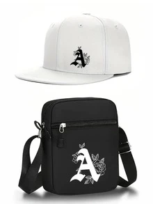 1pc/2pcs Letter A Design Print Y2K Streetwear Baseball Cap & Crossbody Bag Set, Adjustable Unisex Hat & Shoulder Bag, Gift For Yourself And Friends - Multicolor - View 14