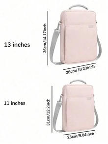 11/13 Inch Universal Tablet Protective Sleeve - With Handle And Detachable Shoulder Strap, Handheld And Crossbody Dual-Use, Suitable For New Pro M4/ Air M2, 10 (10.9 Inch), 9/8/7 (10.2 Inch), Air 5/4, Galaxy, Kindle And Android Tablets, Electronic Product Storage Bag For Travel, Office And Study - Pink - View 2