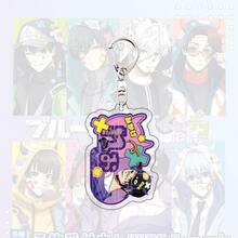 蓝色锁亚克力钥匙扣Q版连帽衫造型 – 伊佐木、蜂鸟、凛动漫钥匙扣包挂件可爱收藏品 - 彩色 - 查看 14
