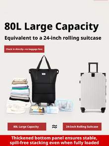 带可拆卸轮子的拉杆旅行包，可扩展女士行李包，可折叠拉杆登机箱，登机箱，男女通用礼品袋 - 彩色 - 查看 10